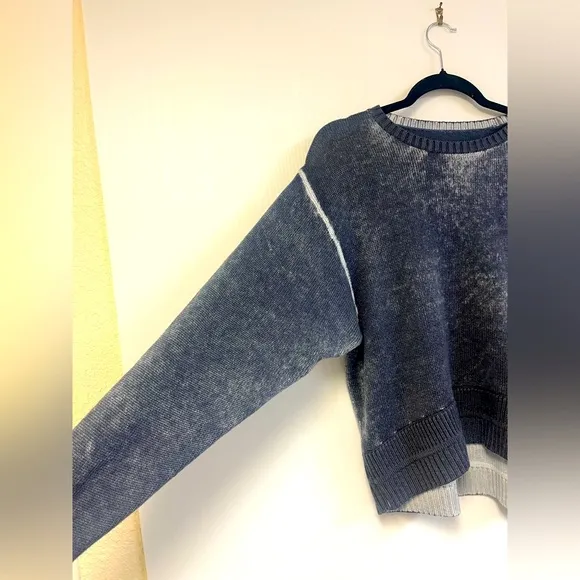 Lululemon Hazy Day Sweater Shadow Almost Blue Cashmere Cashlu Cropped Size M