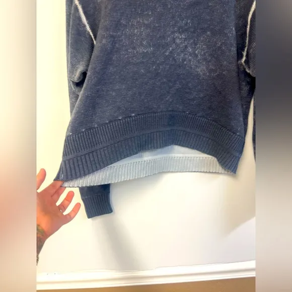 Lululemon Hazy Day Sweater Shadow Almost Blue Cashmere Cashlu Cropped Size M