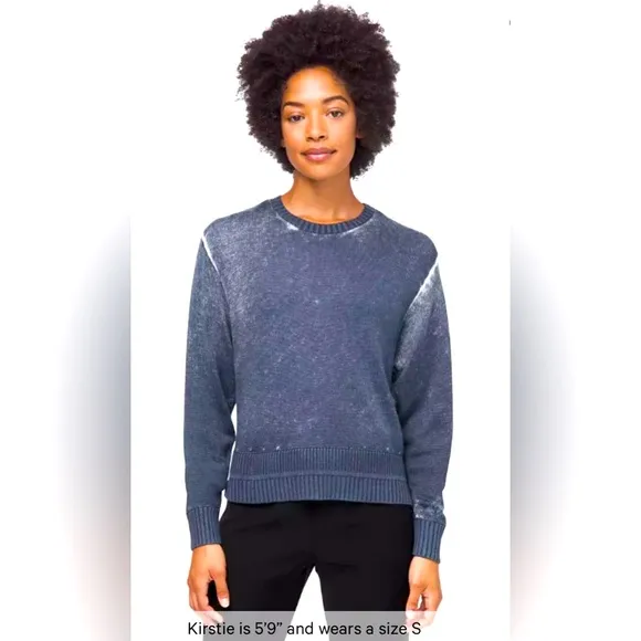 Lululemon Hazy Day Sweater Shadow Almost Blue Cashmere Cashlu Cropped Size M