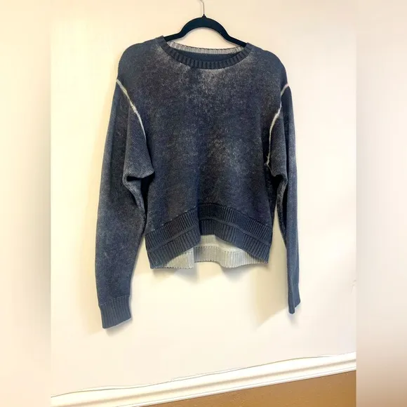 Lululemon Hazy Day Sweater Shadow Almost Blue Cashmere Cashlu Cropped Size M