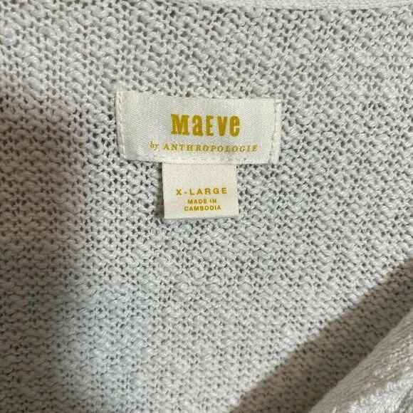 Maeve Anthropologie Striped Polo Jumper Knit Sweater XL Collar Cotton Blend
