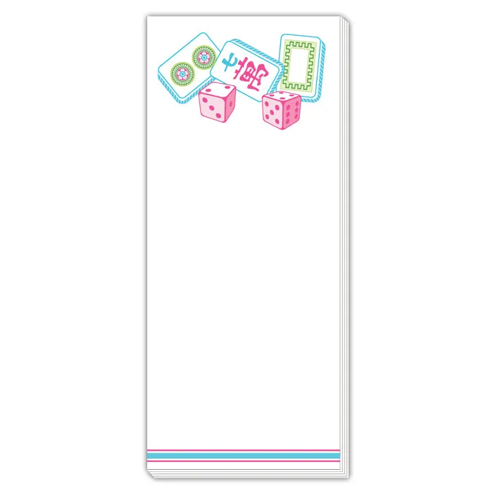 Mahjong Tiles & Dice Skinny Notepad