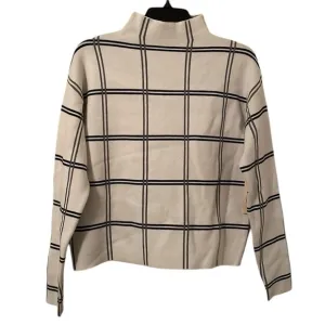 MAX STUDIO | Women’s Black/White Lined Mock Neck Crewneck Sweater Size M