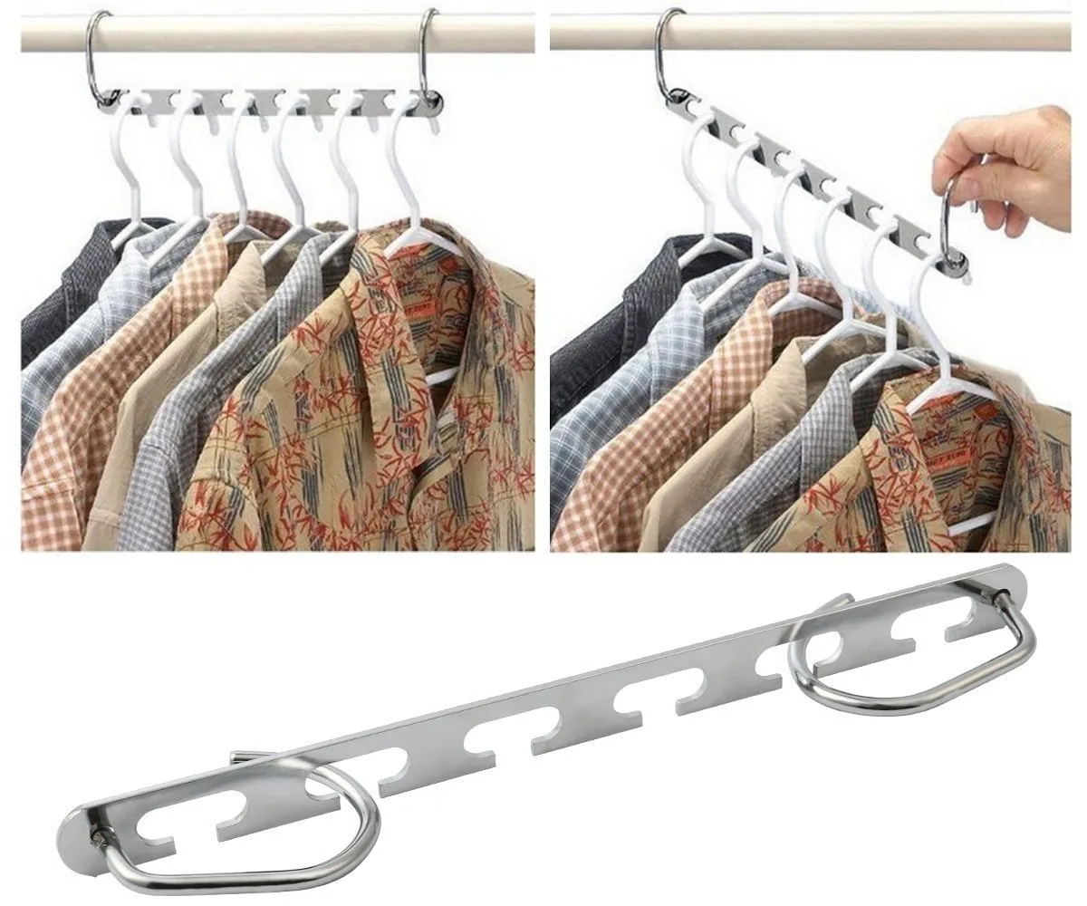 Mcirco Hanger Organizer, Clothes Hangers Stainless Steel Belt Hangers Wardrobe Closet Hanger Organizer for Bags, Belts Hanger (Set of 8)
