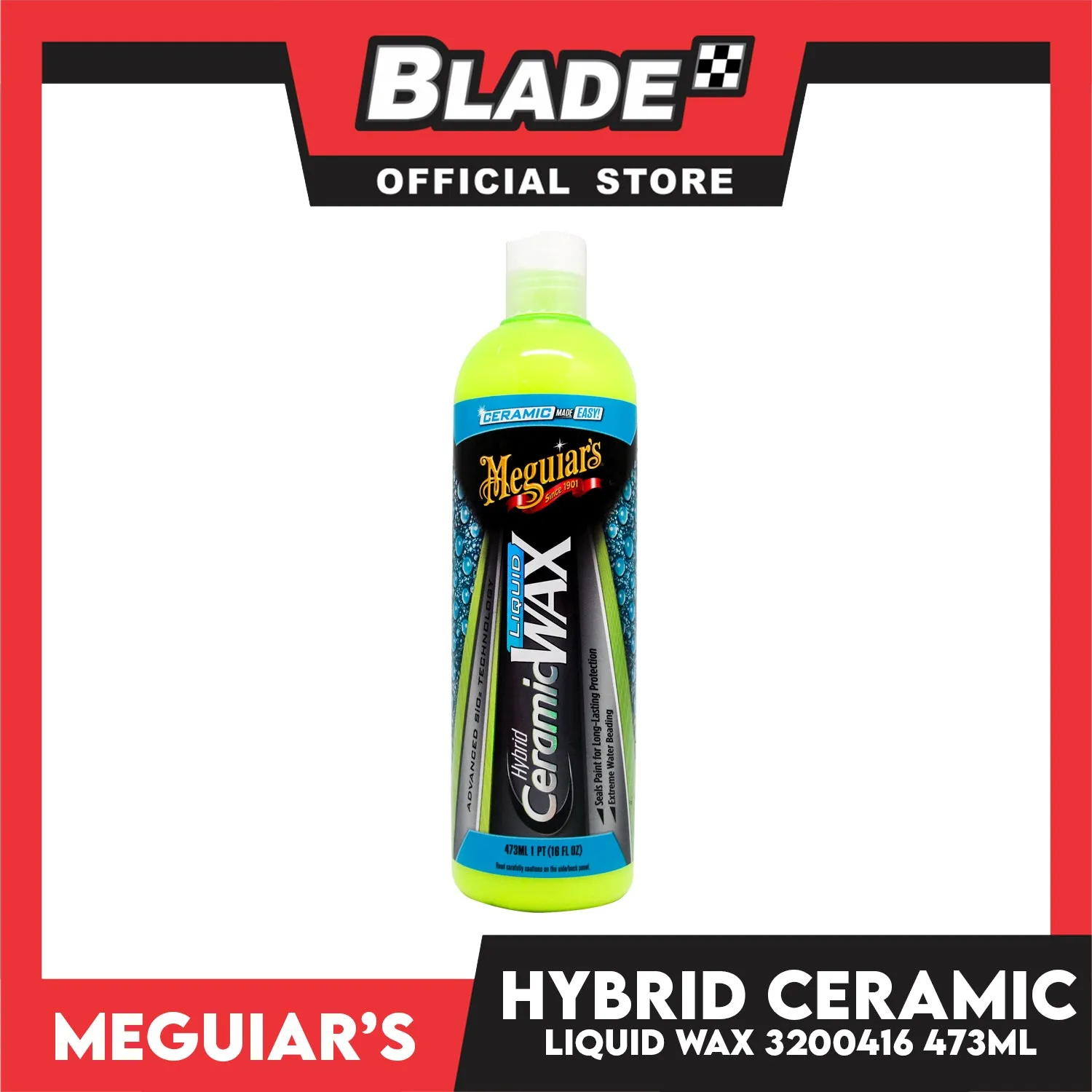 Meguiar's Hybrid Ceramic Liquid Wax Long-Lasting Ceramic Protection in an Easy to Use Wax G200416 16oz 473ml
