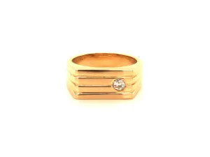 Men's Diamond Pinky Ring in 14k Yellow Gold
