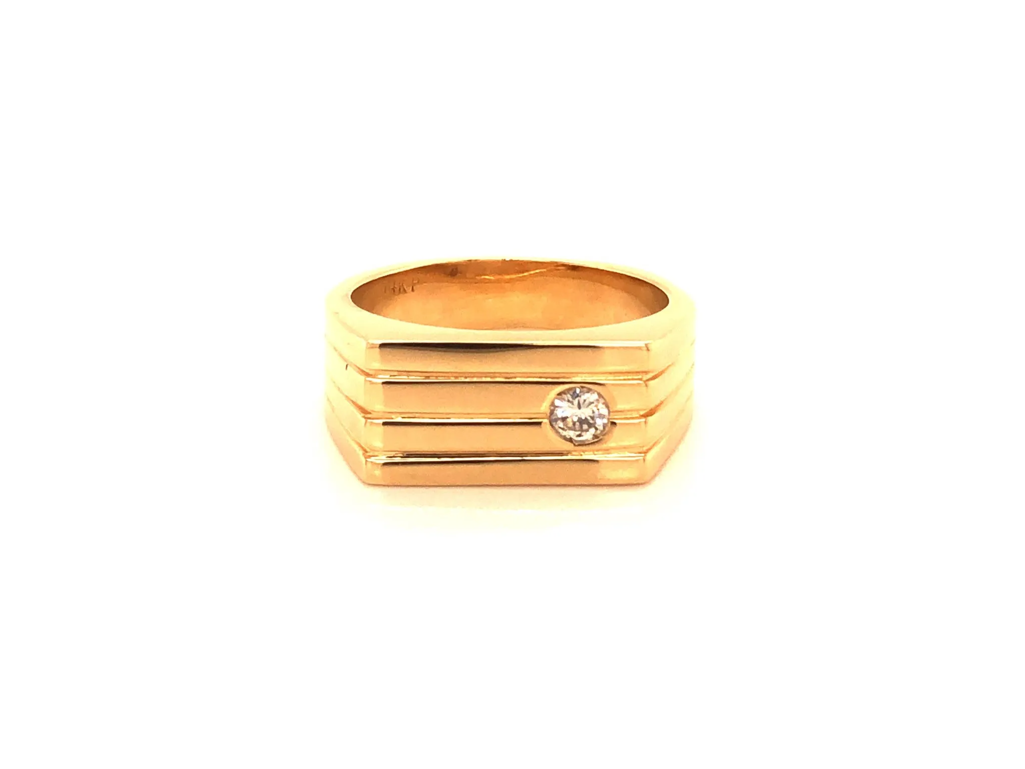 Men's Diamond Pinky Ring in 14k Yellow Gold