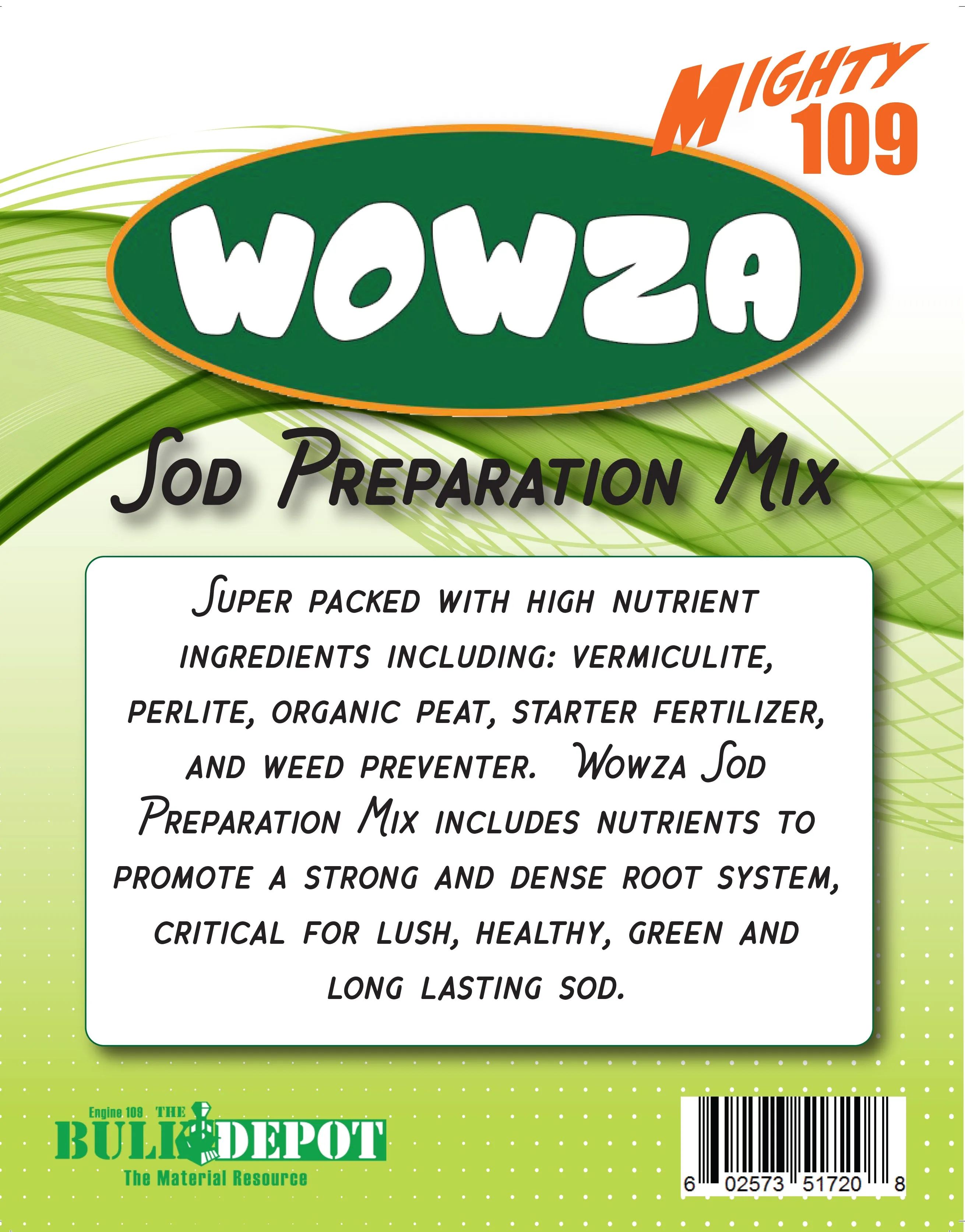 MIGHTY 109 "WOWZA" Sod Preparation Mix - Covers 1,000 Square Feet - The Big Box