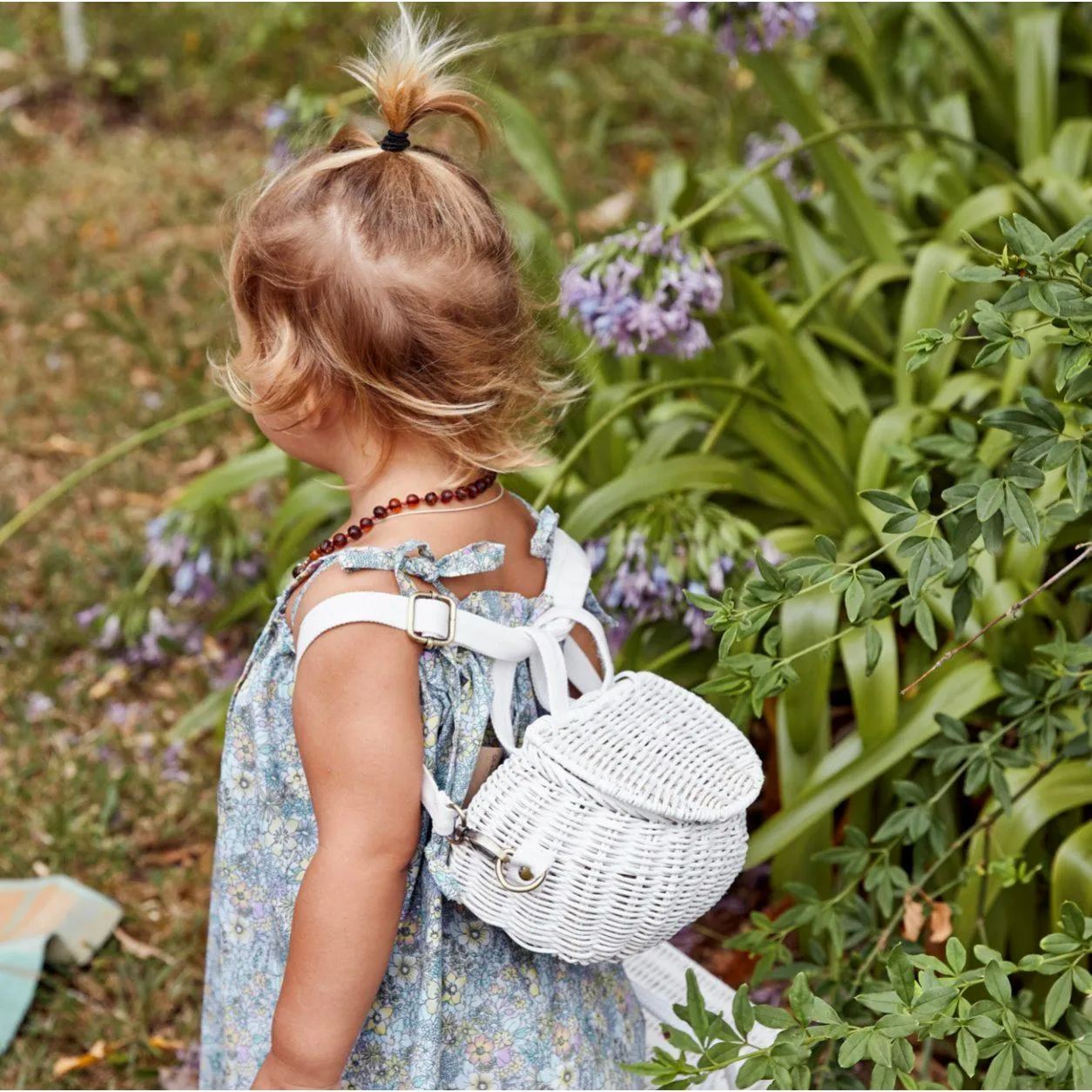 Mini Chari Rattan Bag - White