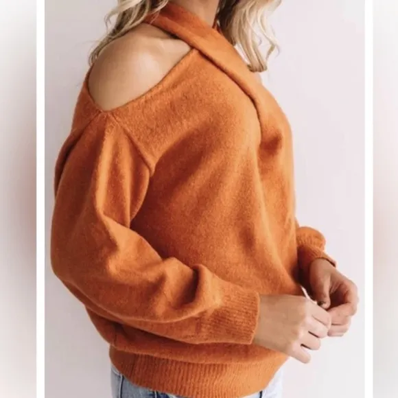 Miracle - Multi strap neck cold shoulder sweater