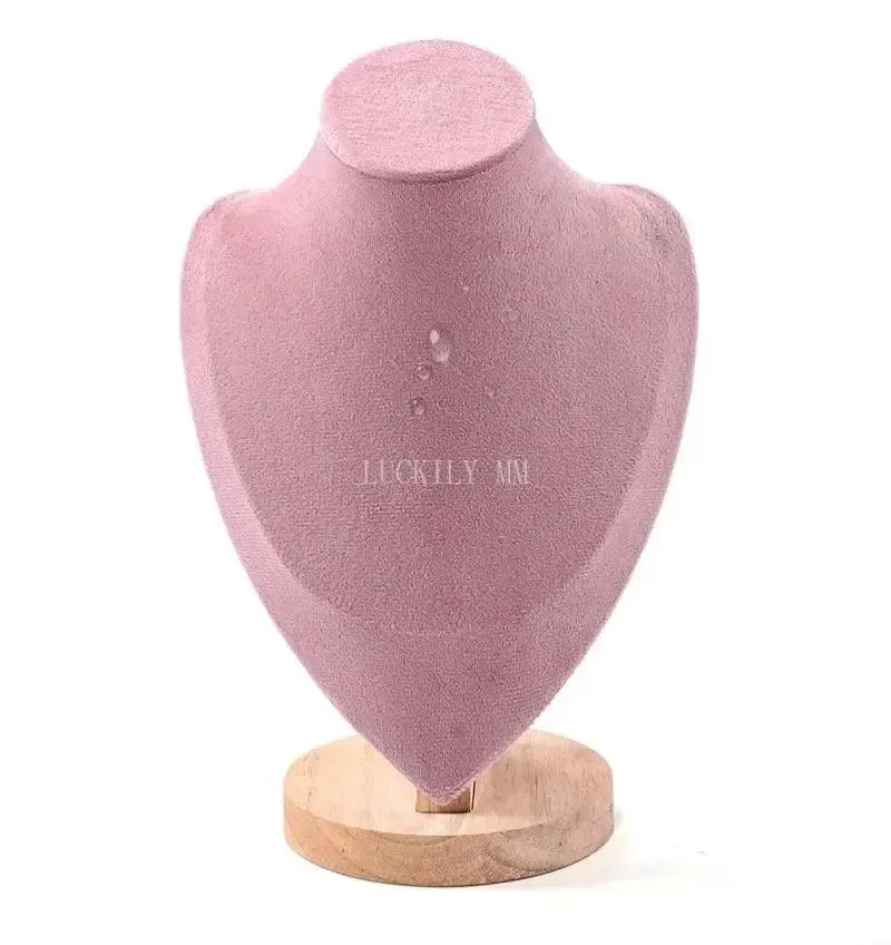 Model Bust Show Exhibitor Velvet Jewelry Display Pendants Mannequin Jewelry Necklace Stand Organizer 3 Colors