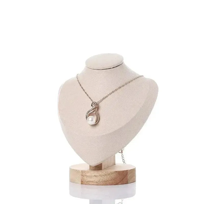 Model Bust Show Exhibitor Velvet Jewelry Display Pendants Mannequin Jewelry Necklace Stand Organizer 3 Colors