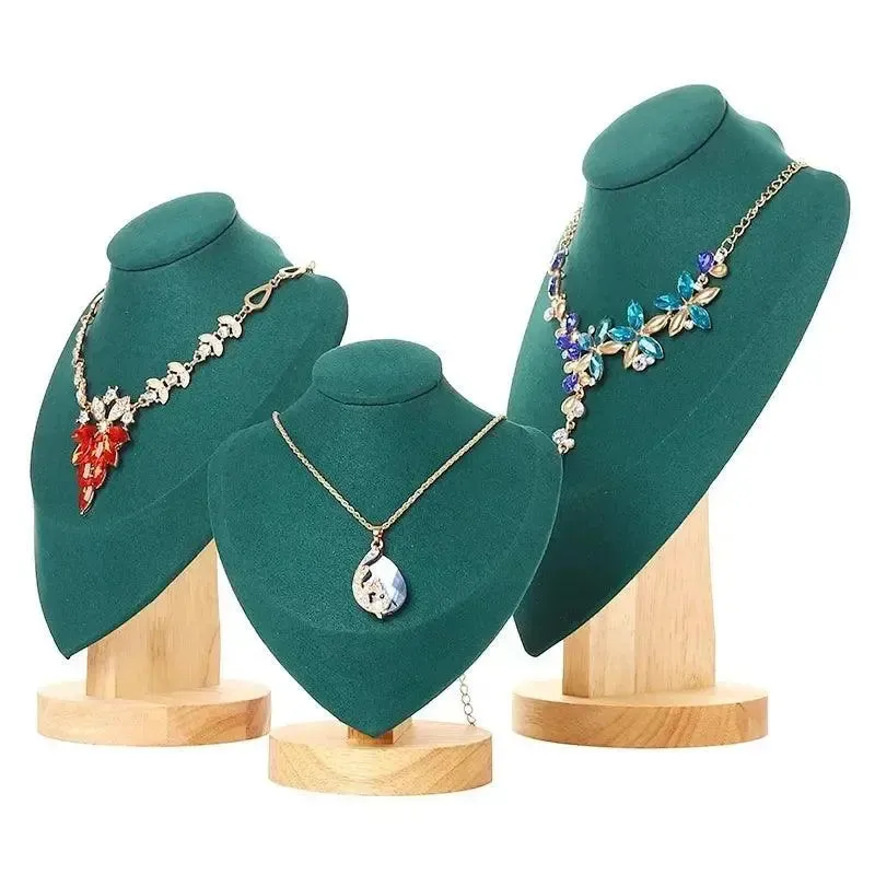 Model Bust Show Exhibitor Velvet Jewelry Display Pendants Mannequin Jewelry Necklace Stand Organizer 3 Colors