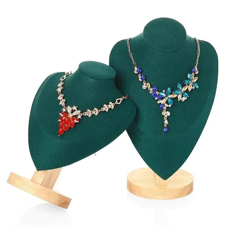 Model Bust Show Exhibitor Velvet Jewelry Display Pendants Mannequin Jewelry Necklace Stand Organizer 3 Colors