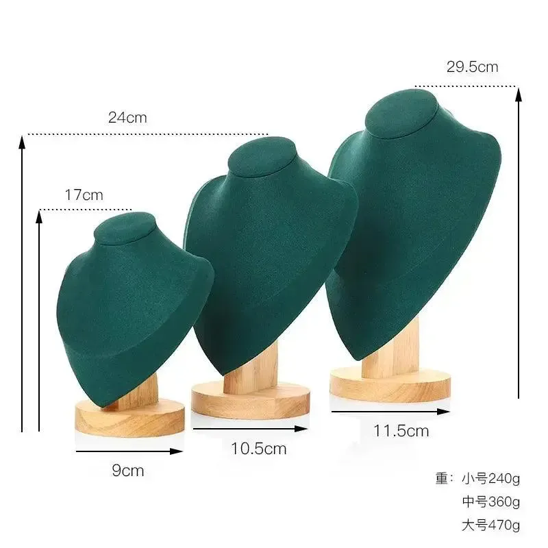 Model Bust Show Exhibitor Velvet Jewelry Display Pendants Mannequin Jewelry Necklace Stand Organizer 3 Colors