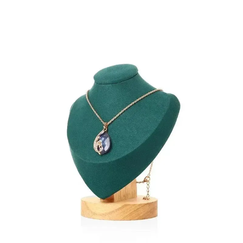 Model Bust Show Exhibitor Velvet Jewelry Display Pendants Mannequin Jewelry Necklace Stand Organizer 3 Colors