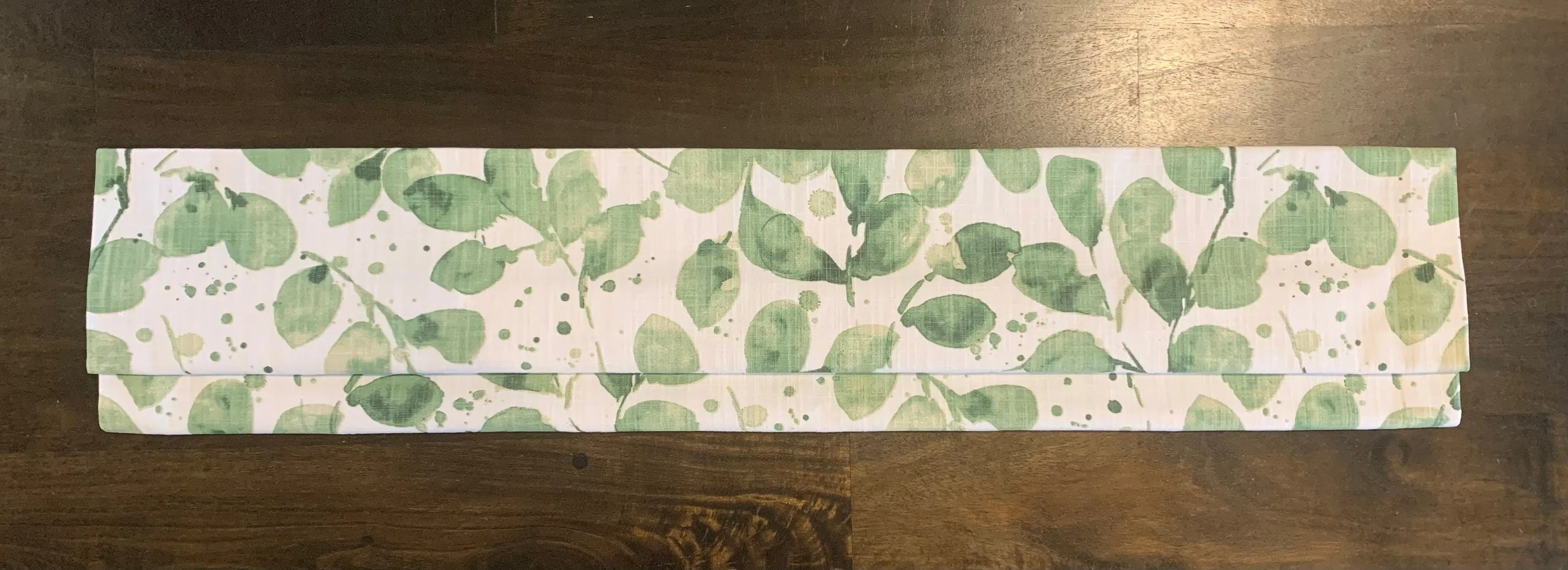 Modern Single Fold Roman Valance in Botanical Prints of Green, Blue or Grey and White, 100% Cotton Canvas, Fully Lined, Custom Made Curtains