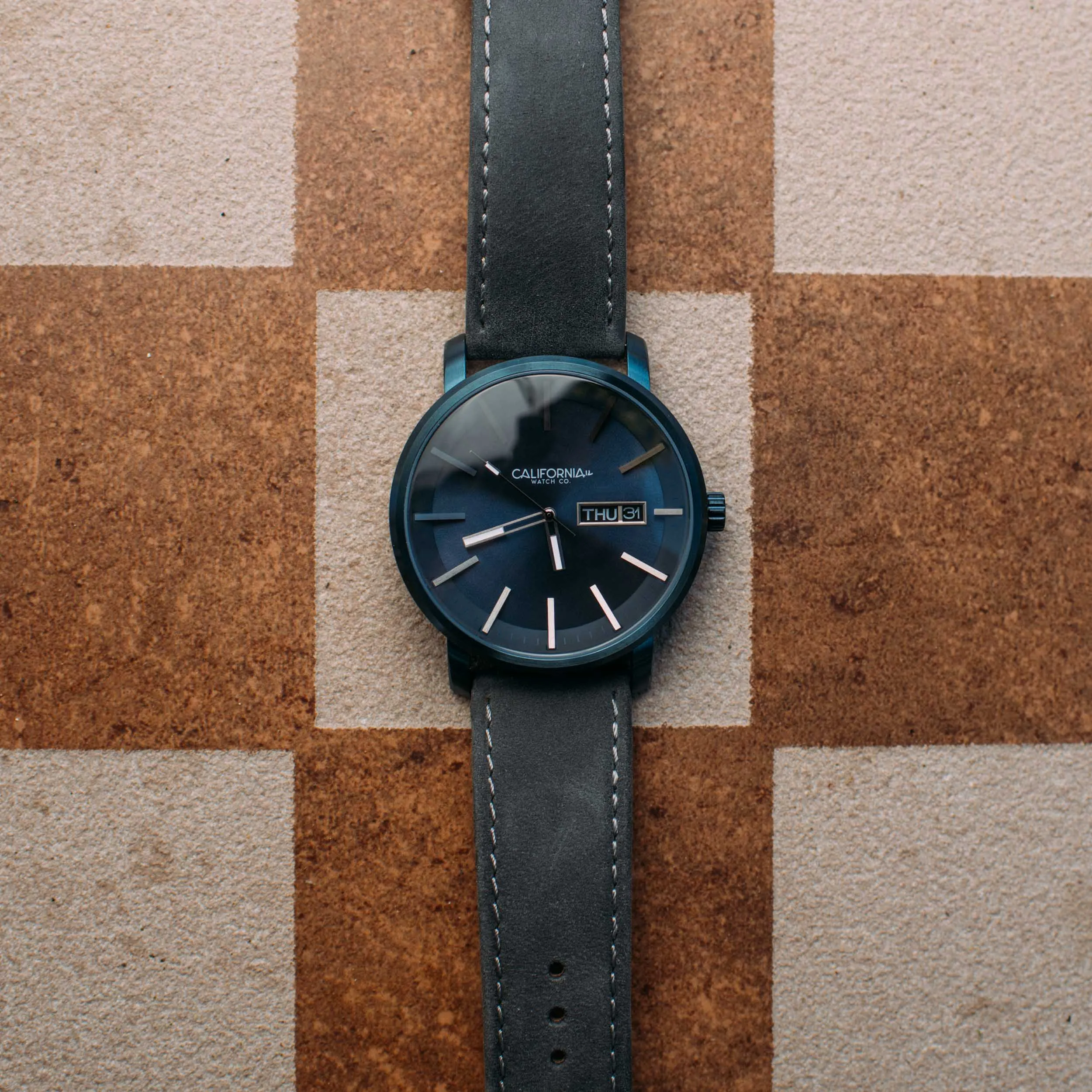 Mojave Leather Deep Blue Gray
