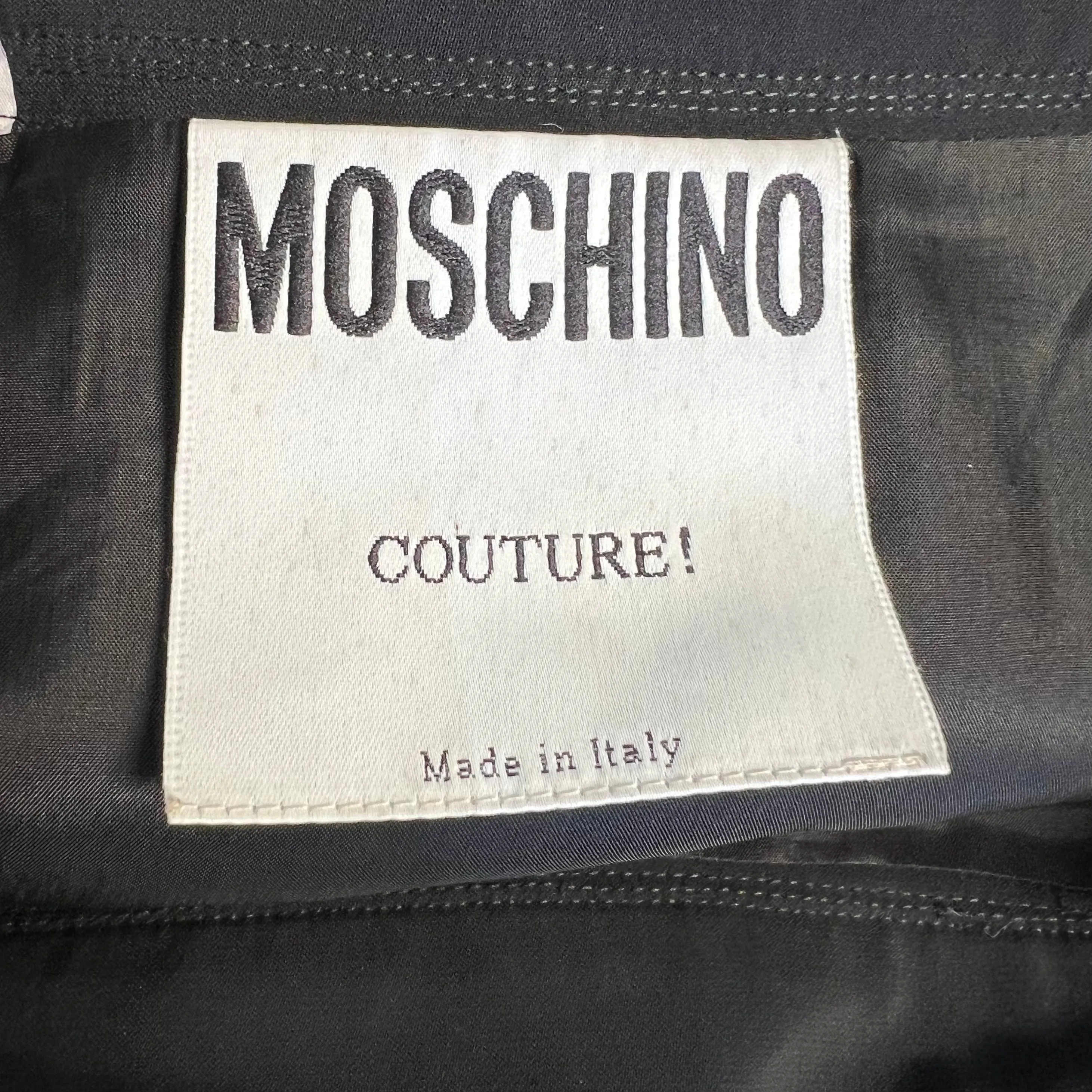 Moschino Couture! Rare Spring 1993 Rainbow Stripe Satin Ribbon Skirt