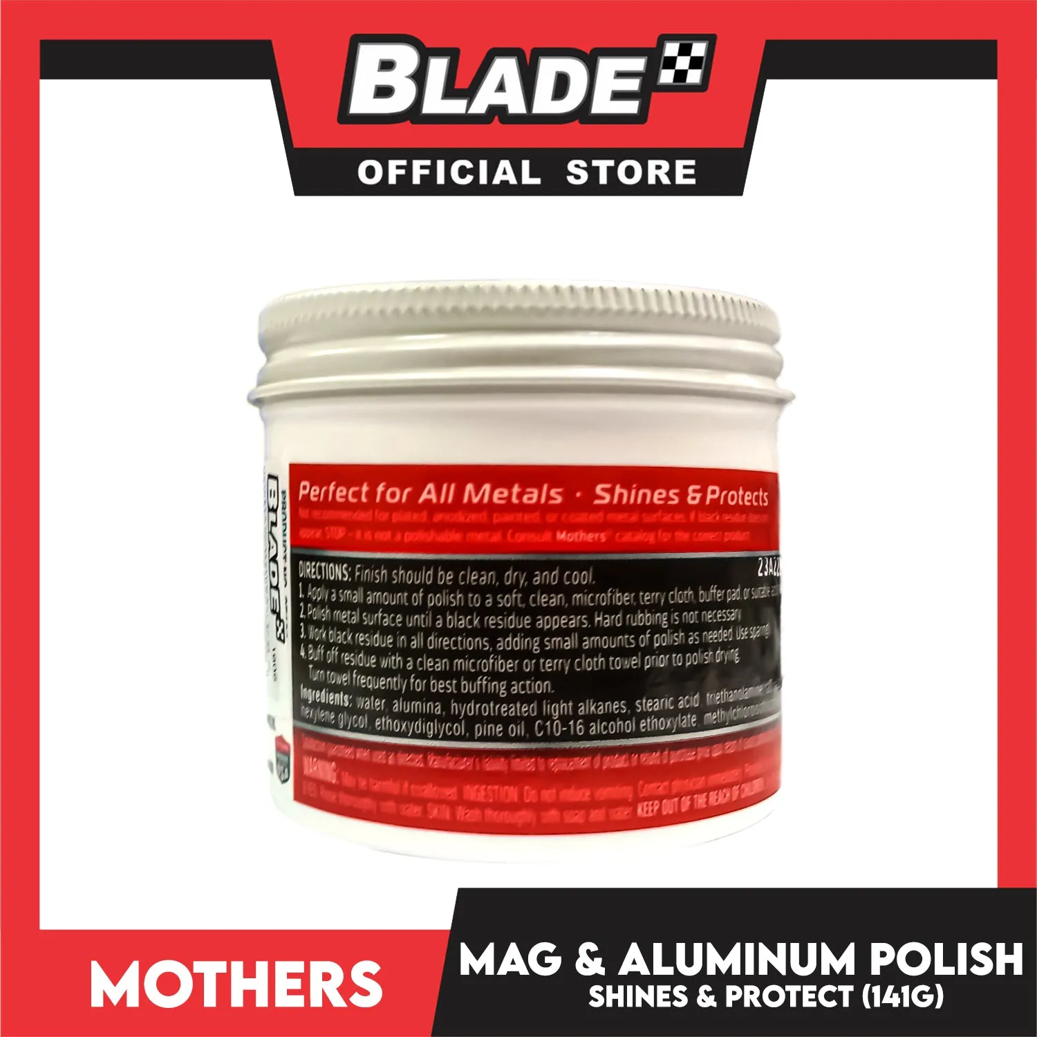 Mothers Mag and Aluminum Polish 141g Perfect for All Metals, Shine and Protects