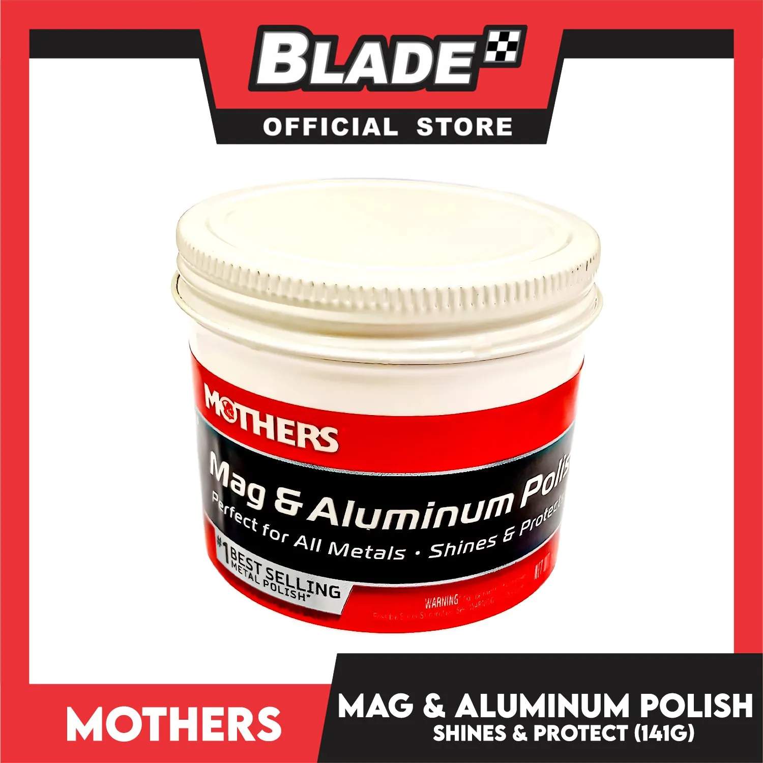 Mothers Mag and Aluminum Polish 141g Perfect for All Metals, Shine and Protects