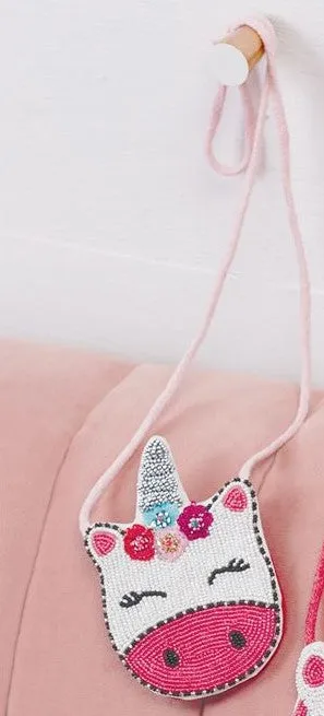 Mud Pie Beaded Unicorn Purse