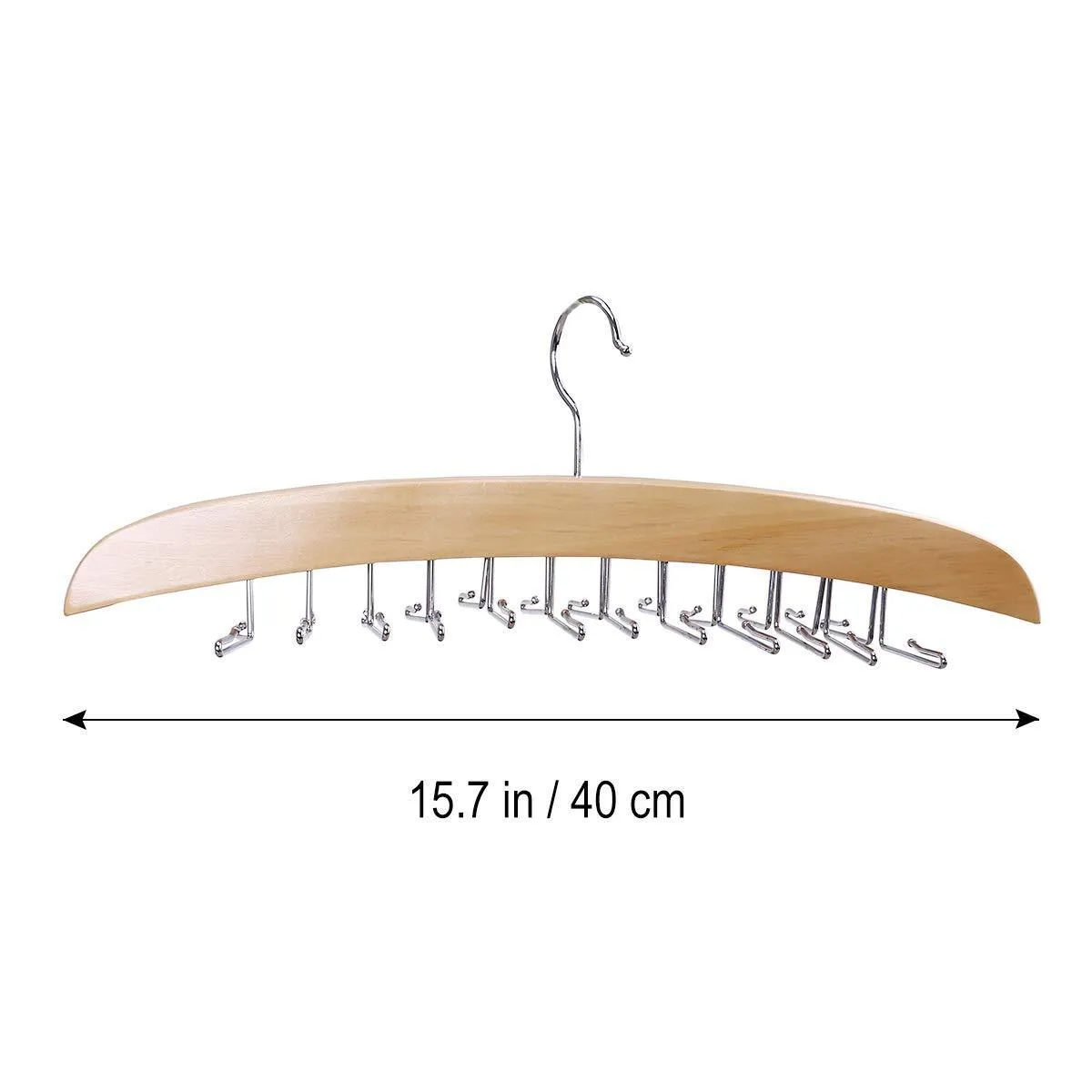 Multifunctional Premium Wooden Necktie Tie Hanger Rack Scarf Organizer Holder with 24 Hooks