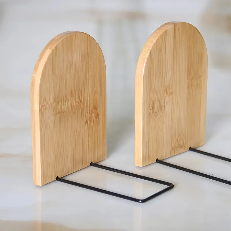 Natural Bamboo Desktop Organizer and Bookend