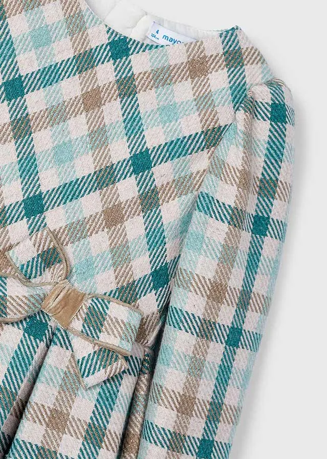 NEW AW24 Mayoral Plaid Dress 4914 Jade/10