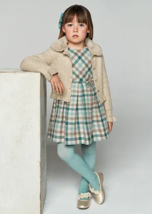 NEW AW24 Mayoral Plaid Dress 4914 Jade/10