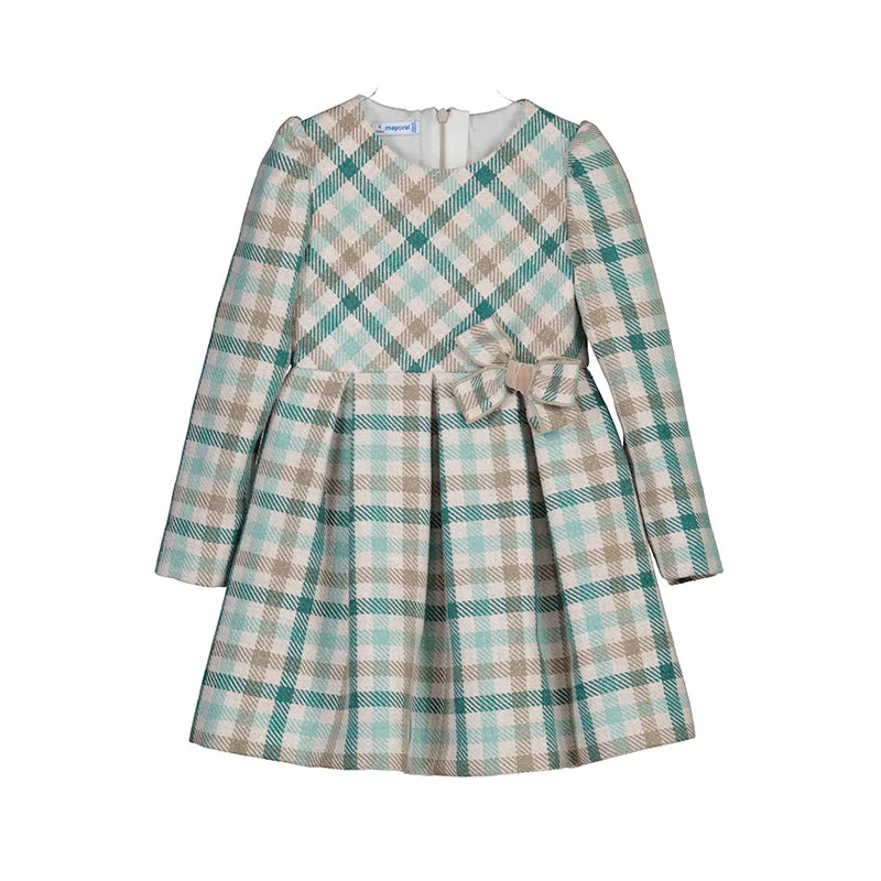 NEW AW24 Mayoral Plaid Dress 4914 Jade/10