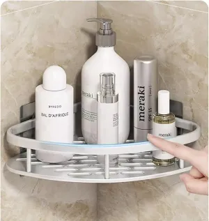 New Corner Shower Caddy, Corner Shower Shelf No Drilling, Shower Storage Shelf (Color : Silver)