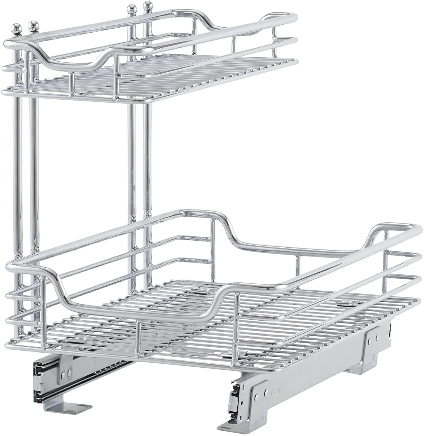 New in box! Household Essentials Glidez Under Sink Sliding Organizer | Pull Out Cabinet Shelf | Chrome | 12.5 Inches Wide, Retails $100 