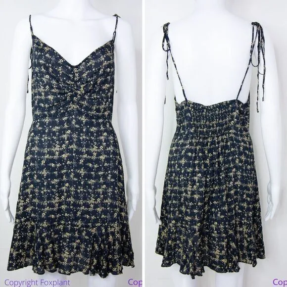 NEW Intimately Free‎ People Caught Up Printed Slip Dress, Black, Medium