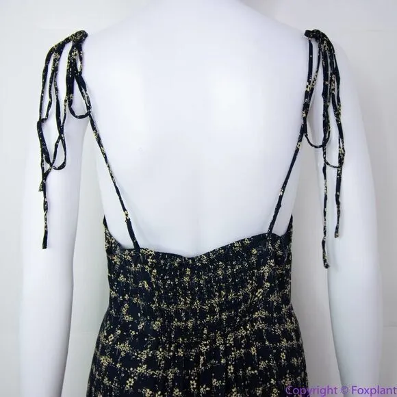 NEW Intimately Free‎ People Caught Up Printed Slip Dress, Black, Medium