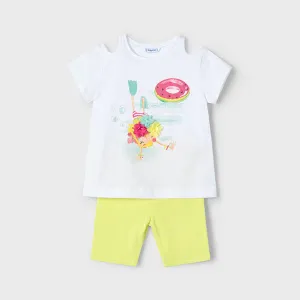 NEW SS25 Mayoral Girls Cycling Shorts Set 3708 Citrus/66
