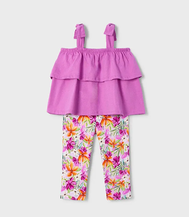 NEW SS25 Mayoral Girls Leggings Set 3710 Orchid/70