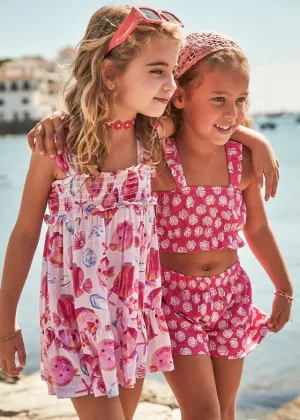 NEW SS25 Mayoral Girls Sun Dress 3939 Magenta/46