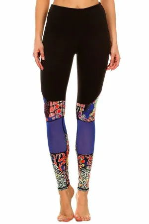 New Style! Printed Mesh Color block Leggings