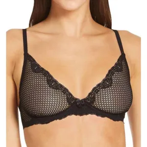 NEW TIMPA LINGERIE alice lace plunge bra in black