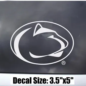 Nittany Lion Head Decal Sticker - White