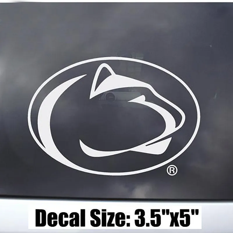 Nittany Lion Head Decal Sticker - White