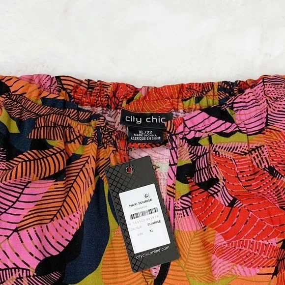 NWT City Chic Sunrise Floral Tie Strap Maxi Dress