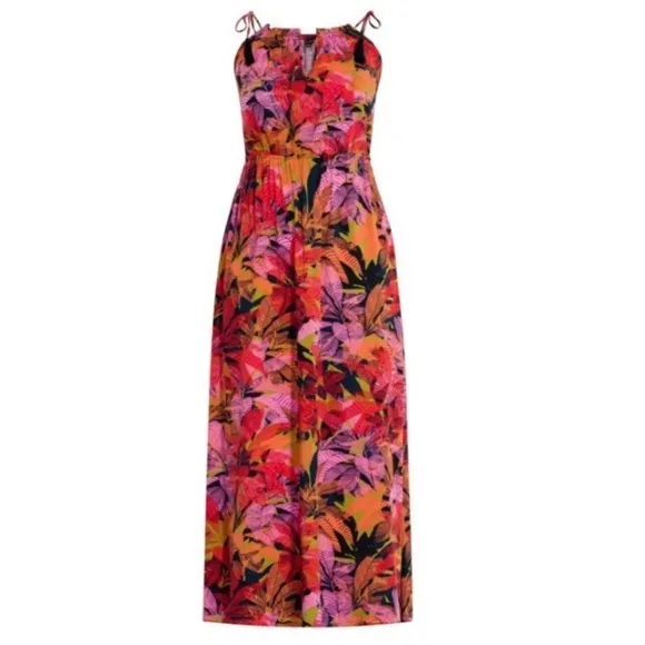 NWT City Chic Sunrise Floral Tie Strap Maxi Dress