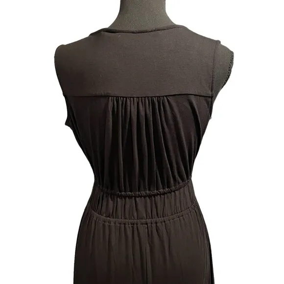 NWT Joie Black Sleeveless V Neck Midi Dress