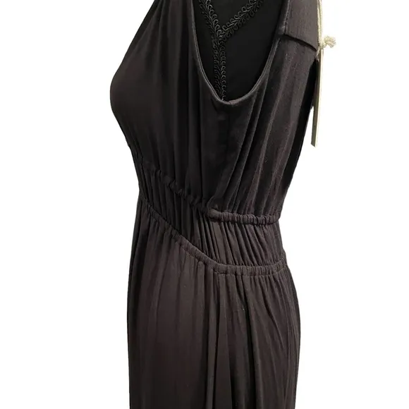 NWT Joie Black Sleeveless V Neck Midi Dress