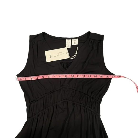 NWT Joie Black Sleeveless V Neck Midi Dress