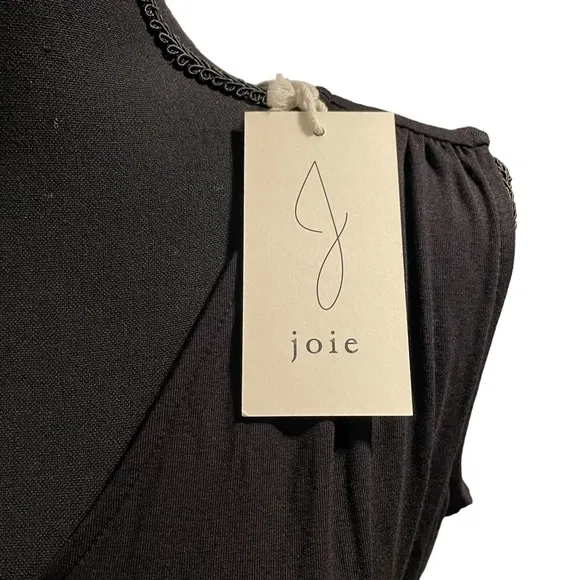 NWT Joie Black Sleeveless V Neck Midi Dress