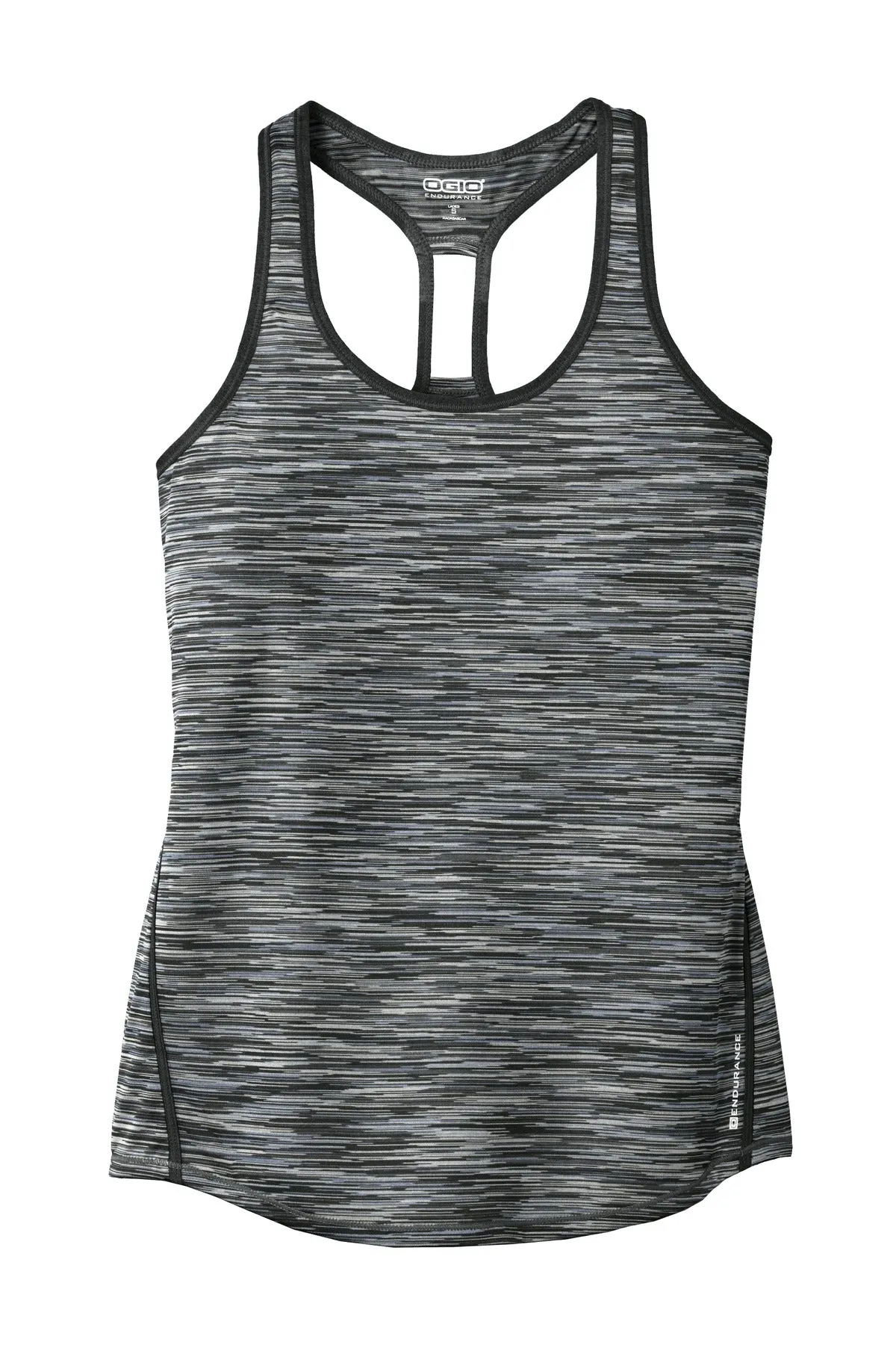 OGIO  Women's Verge Racerback Tank. LOE327 Blacktop Space Dye