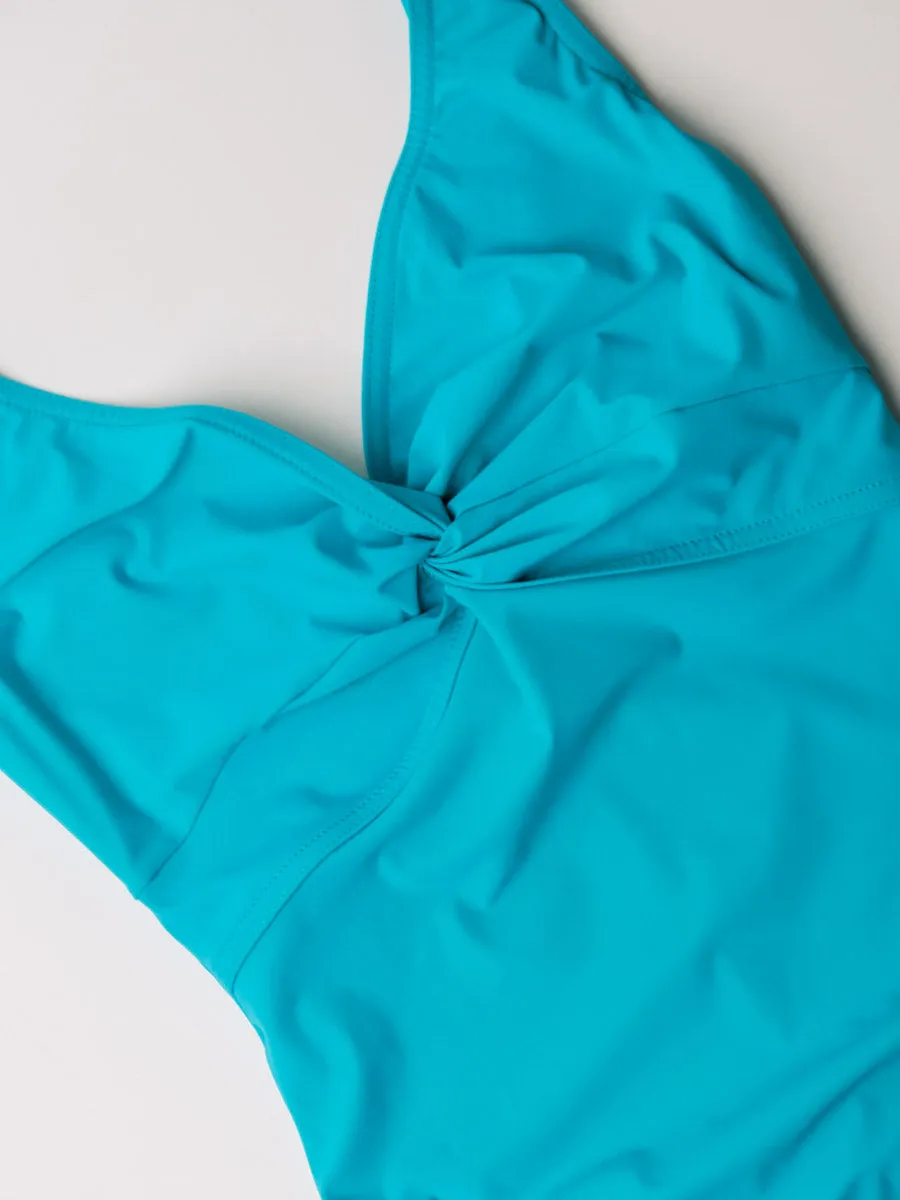 One Piece Underwire Knot Twist In Seafoam